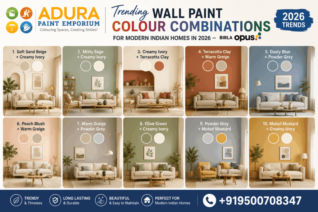 trending wall paint colour combinations for wall